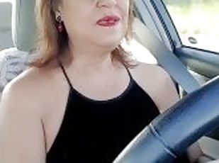 Hairy pussy pissing pee in a public parking lot! Mature Latina granny