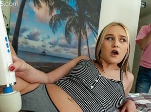 Petite Blonde Teen Fucks Her Landlord After Her Boyfriend Breaks Up With Her