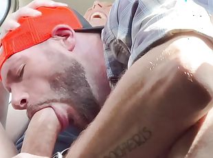 Roadside Blowjob! A Local Midwest Boy Swallows Big C On Way Back From Ranch 