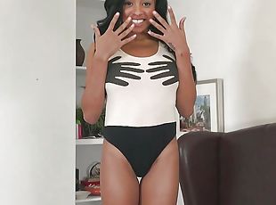 Hot ebony model Anya Ivy solo masturbation