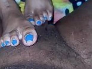 Ebony footjob