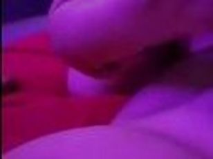 Babygirl Sucks Off Daddy in Pink Lighting and then He Fucks Her