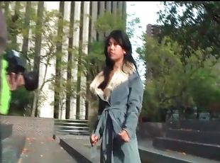 Public video is all about flashing her ass