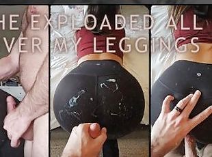 Slut MILF Teacher in leggings sucks and fucks her neighbor