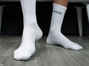 White Master Socks, Big Male Feet Ready to Dominate: Foot Fetish!