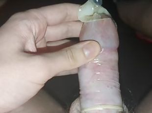 NEW MASTURBATION METHOD! LUBRICANT IN CONDOM AND JERK OFF