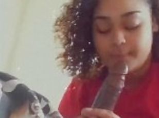 Latina sucks dick for fun because she loves it