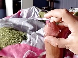 I put a pipette in my penis, first penetration, orgasm, moans and new sensations