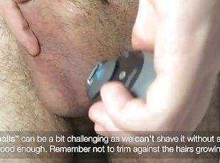 How to Properly Shave Balls and Cock (Male Genital Hair) using an Hair Trimmer - Light Shaving
