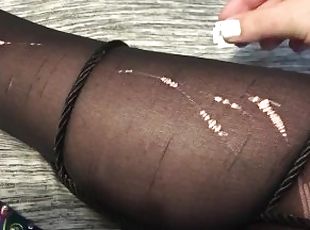 Cutting My Stockings (Knifeplay Tease)