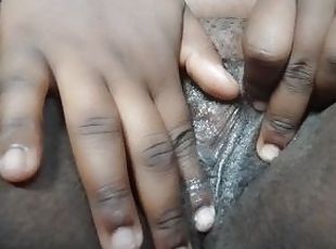 Black babe masterbate till shaking orgasms