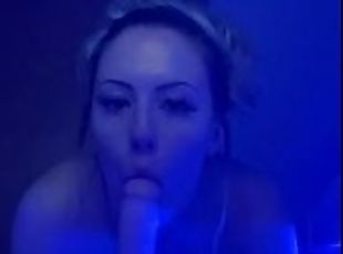 Hot blonde sucking big cock