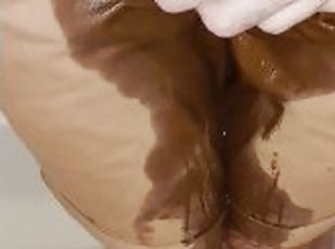 Pissing Brown Shorts in the Shower