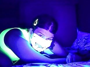 Femboy Neon Kitty Stretches Her Bussy