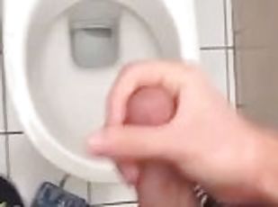 Cumshot at school toilet