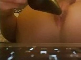 Toying my ass with my favorite buttplug and tunnel plug