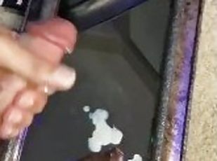 Moaning CUMSHOT on mirror