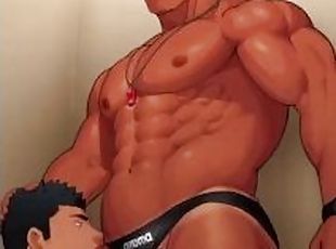 [Sakuramaru] Bara Coach Getting Blowjob By Student