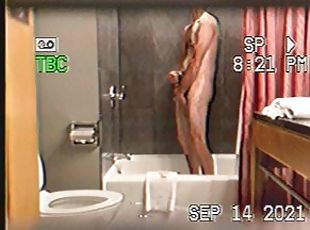 Masturabate in shower of the hotel room hiden cam