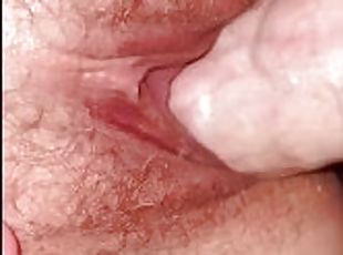 Super fit girl with hairy wet pussy gets creampied by massive dick!
