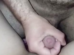 POV CUMMING on the flat belly of a babysitter/Cheating while wife is at work/Huge Cumshot
