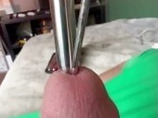 POV of me sliding fat rods down my cock