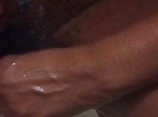 Shaving my hairy pussy in the shower ????