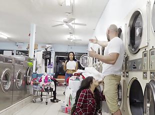 Posh And Shameless Latina Gives Head In Public Laundromat
