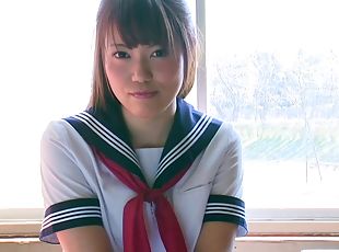 Akari Matsumoto as pretty Japanese schoolgirl in uniform
