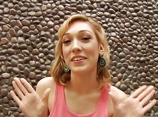 Blond chick drools on stiff dicks - lily labeau