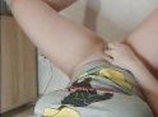 cul, masturbation, pisser, amateur, hirondelle, blonde, solo