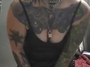 amatør, milf, tysk, fetish, solo, goth, dominans, tatovering, læder