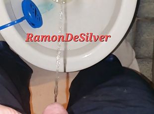 Master Ramon pisses and washes his divine cock, lick!