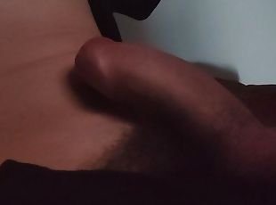 a young guy jerks off his big cock and cum