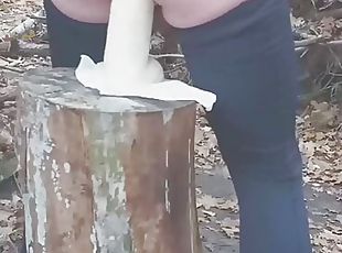 Outdoor Fucking my Ass with a Big Fucking Dildo 