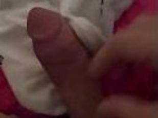 Stinky socks jerk off Birkenstocks magic wand cumshot male solo pov