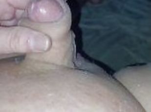 stroking cock dried cum