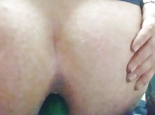 Sissy slut fucking cucumber 