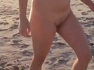 Caught in public walking naked on the beach
