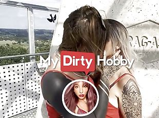 MyDirtyHobby - Cameraman Fucks Gorgeous sexyrachel846 &amp; Her Stunning Friend On Top Of A Tower