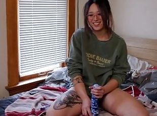 Asian Trans Girl Fucks BAd Dragon Dildo (Free Preview)