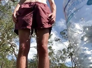 Wetting my shorts with NO underwear