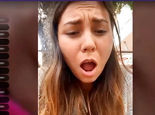 Crazy girl masturbates in public