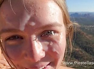 Girl gets caught by climbers while getting a dangerous facial