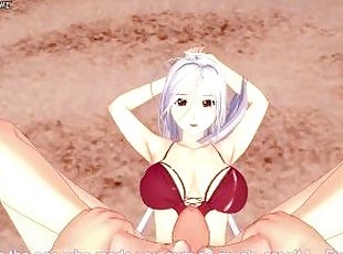 Akashiya Moka Gives You a Footjob At The Beach! Rosario + Vampire Feet POV