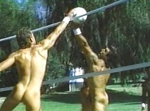 4 COLLEGE JOCKS PLAY STRIP VOLLYBALL