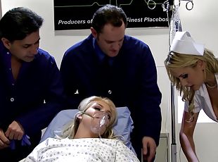 Flaming females swap partners in the hospital for a full kink