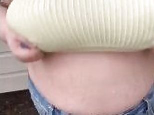 Tease you by bouncing my tits