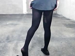 After School Sissy Slut Cums At Public Car Park