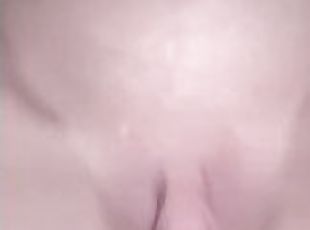 She rubs her clit while being fucked